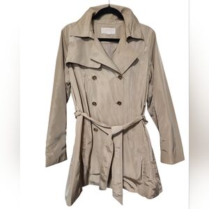 Michael Kors Double Breasted Lightweight Tan Trench Coat Size XL